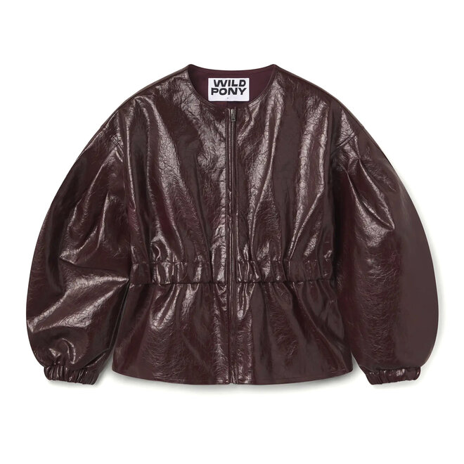 Jacket Faux Leather Burgundy