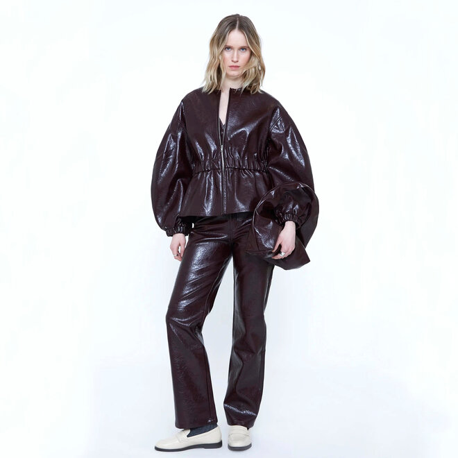 Jacket Faux Leather Burgundy