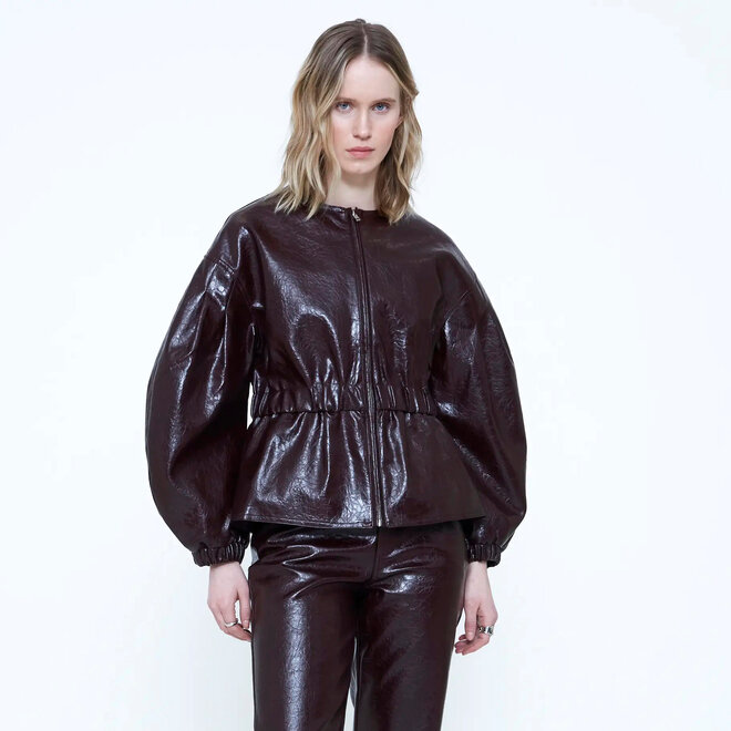 Jacket Faux Leather Burgundy