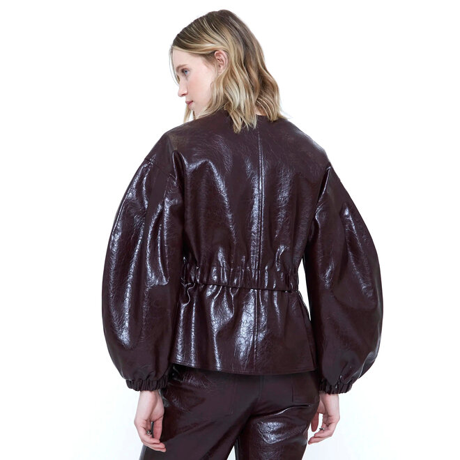 Jacket Faux Leather Burgundy