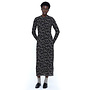 Midi Dress Floral Print Black