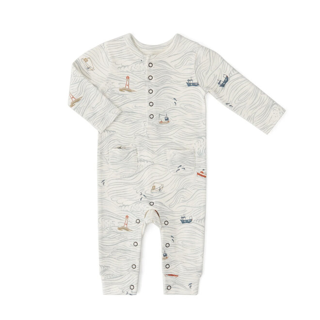 Romper Henley Patch Pocket High Seas