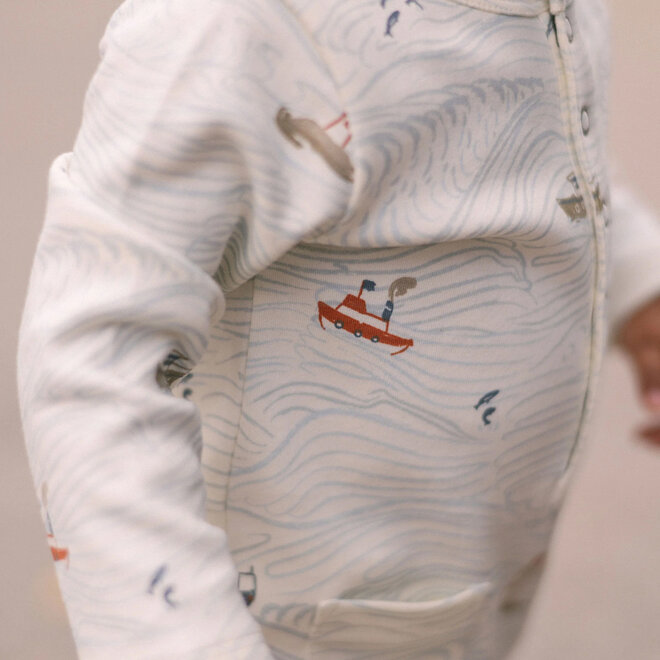 Romper Henley Patch Pocket High Seas