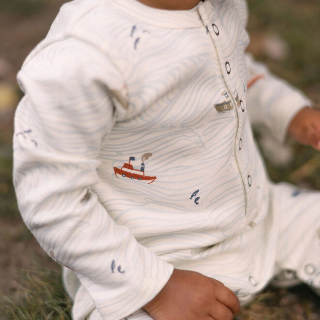 Romper Henley Patch Pocket High Seas