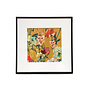 Framed Fabric Velvet Floral Warm Yellow