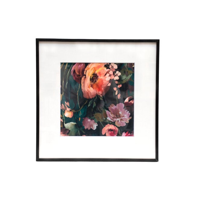 Framed Fabric Velvet Floral Marsh
