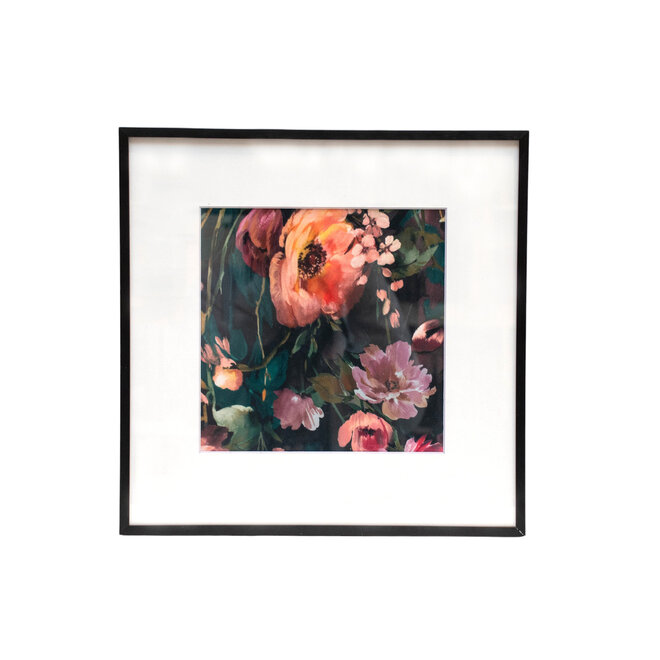 Framed Fabric Velvet Floral Marsh