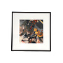 Framed Fabric Velvet Floral Fiery
