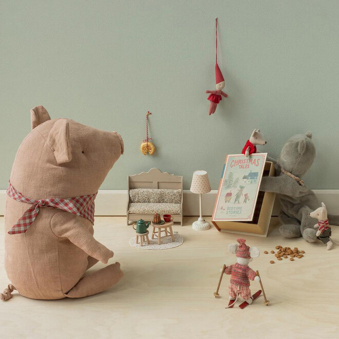 Christmas Twin Mice Little Sister & Brother in Book