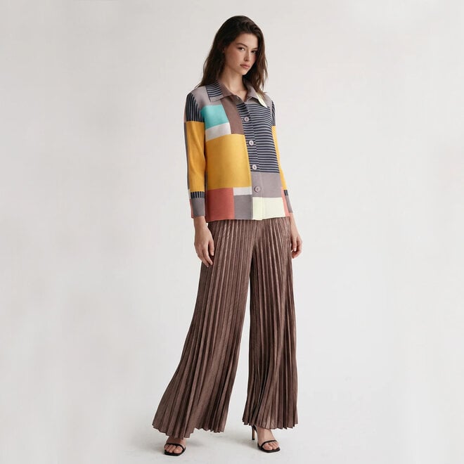 Palazzo Pants Esther Metallic Pleated Rose Gold OS