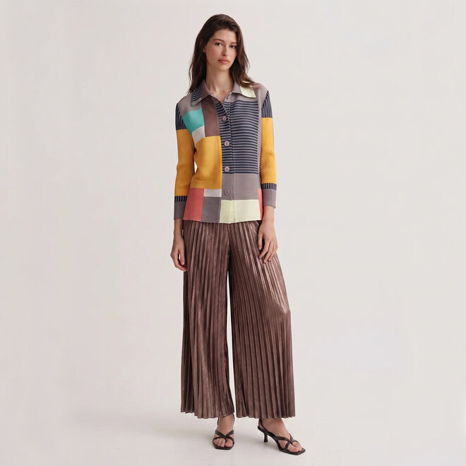Palazzo Pants Esther Metallic Pleated Rose Gold OS