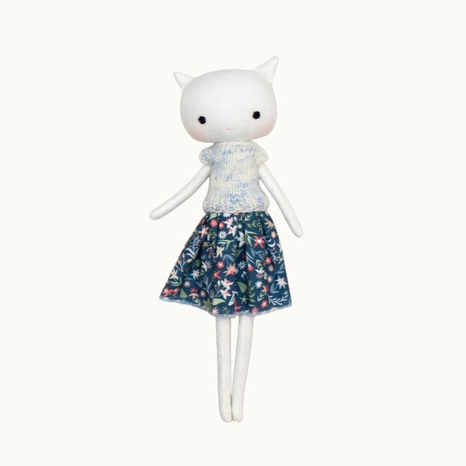 Little Dearling Kitten Doll Blue Skirt