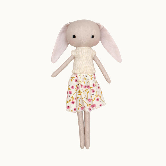 Little Dearling Bunny Doll Floral Skirt