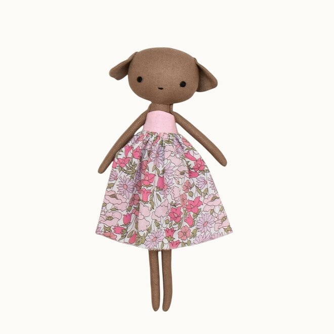 Little Dearling Dog Doll Floral Dress Pink