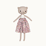 Little Dearling Bear Doll Floral Dress White