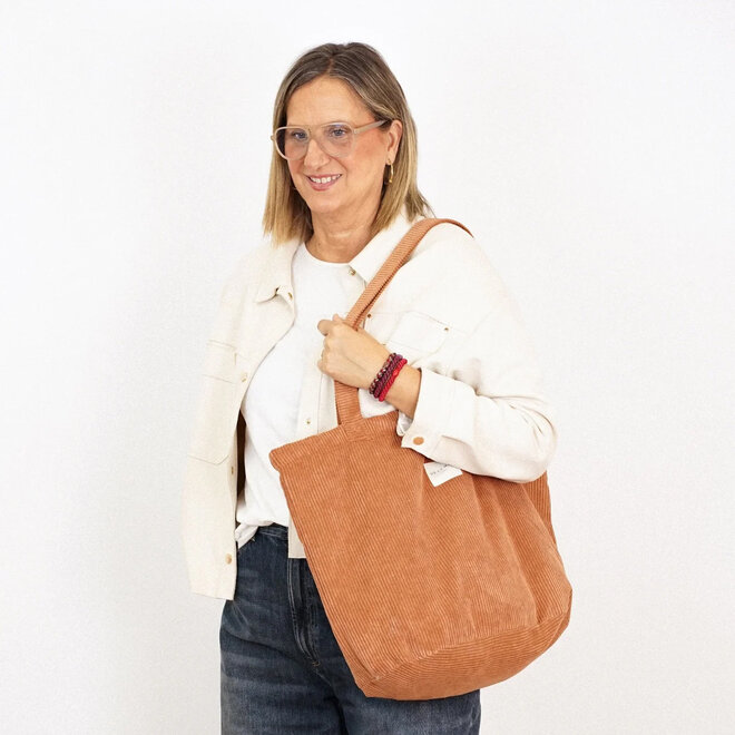 Corduroy Zippered Bag Barro Large