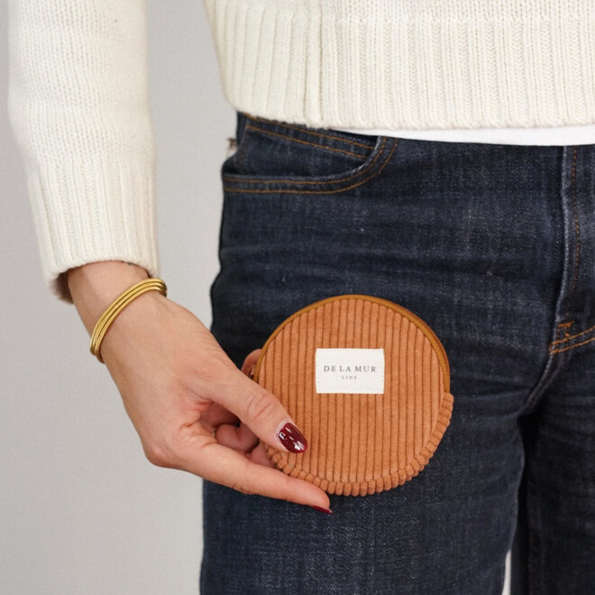 Corduroy Round Coin Purse Barro