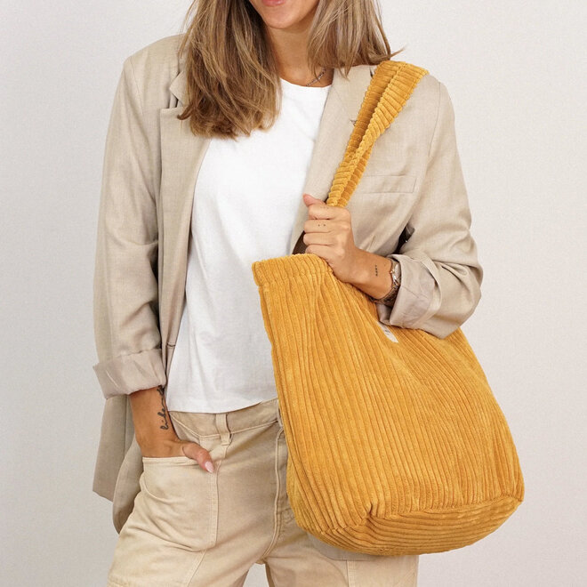 Corduroy Zippered Bag Maiz Large