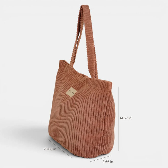 Corduroy Zippered Bag Crepe Large