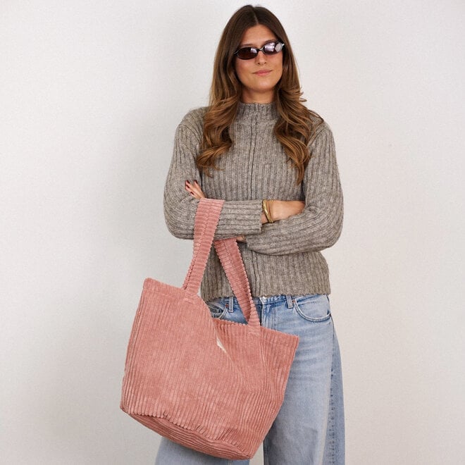 Corduroy Zippered Bag Crepe Large