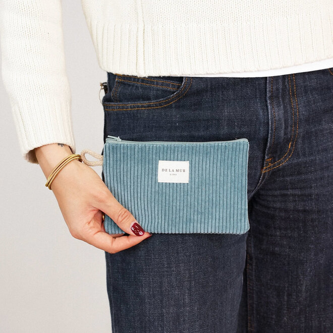 Corduroy Makeup Bag / Coin Purse Jade Small
