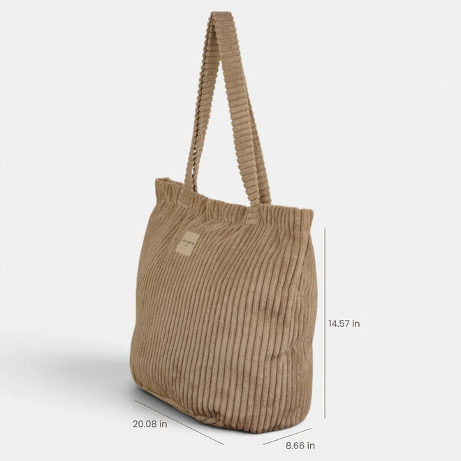 Corduroy Zippered Bag Moka Large