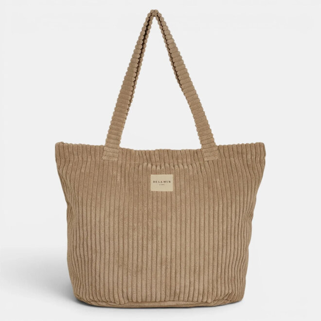 Corduroy Zippered Bag Moka Large