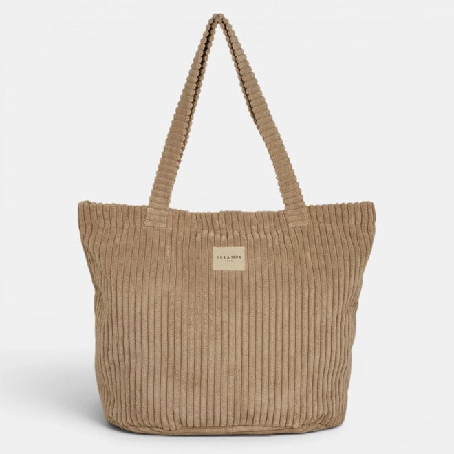 Corduroy Zippered Bag Moka Large