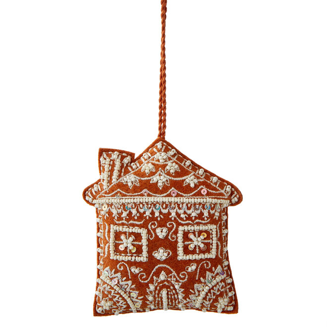 Ornament Gingerbread House Beaded