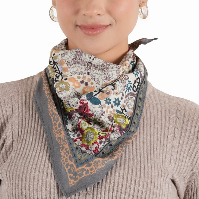 Bandana Embroidered Charcoal Grey