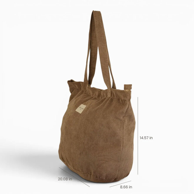 Corduroy Zippered Bag Toast Large