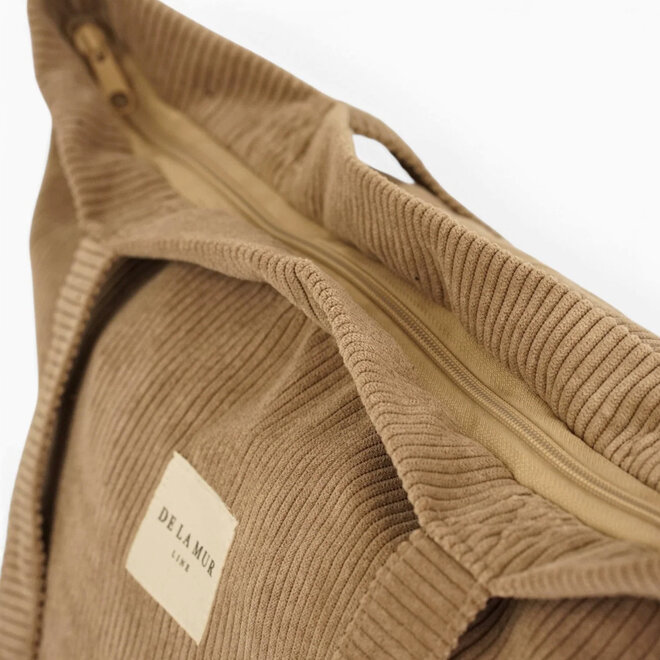 Corduroy Zippered Bag Toast Large
