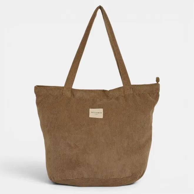 Corduroy Zippered Bag Toast Large