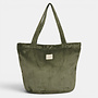 Corduroy Zippered Bag Musgo Large