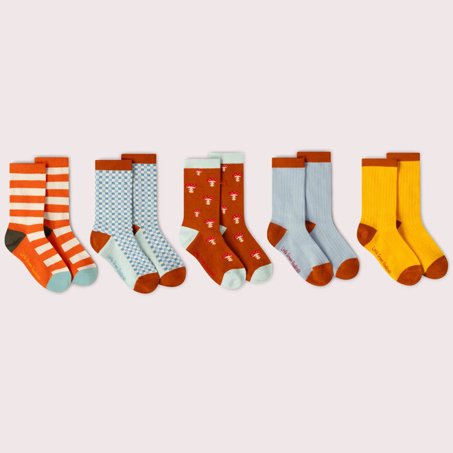 Ankle Socks Mushrooms Set of 5