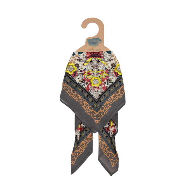 Bandana Embroidered Charcoal Grey