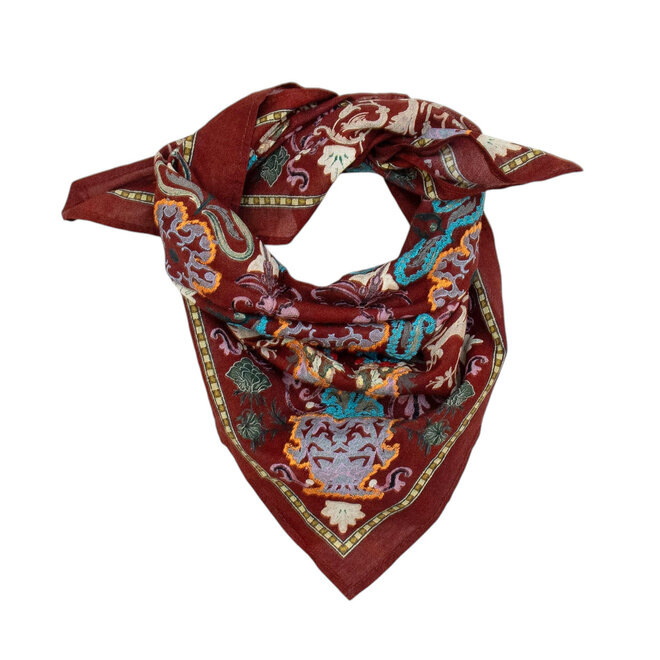 Bandana Embroidered Rust