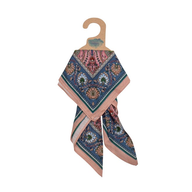 Bandana Blue & Dusty Pink