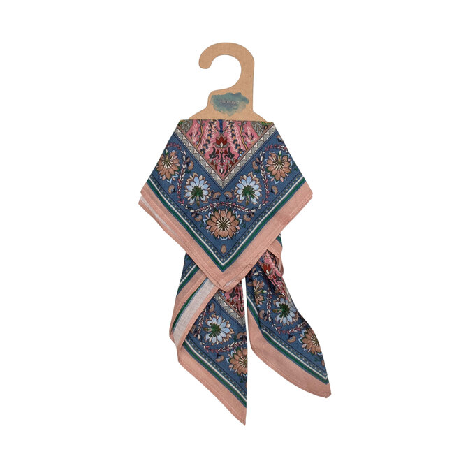 Bandana Blue & Dusty Pink