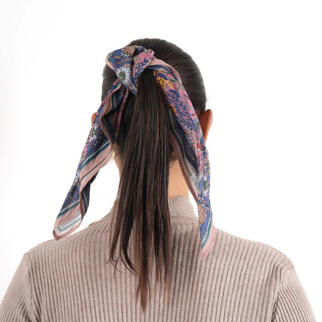 Bandana Blue & Dusty Pink