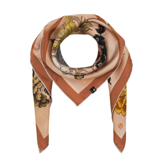 Silk Scarf Royal Flora Butter Cream