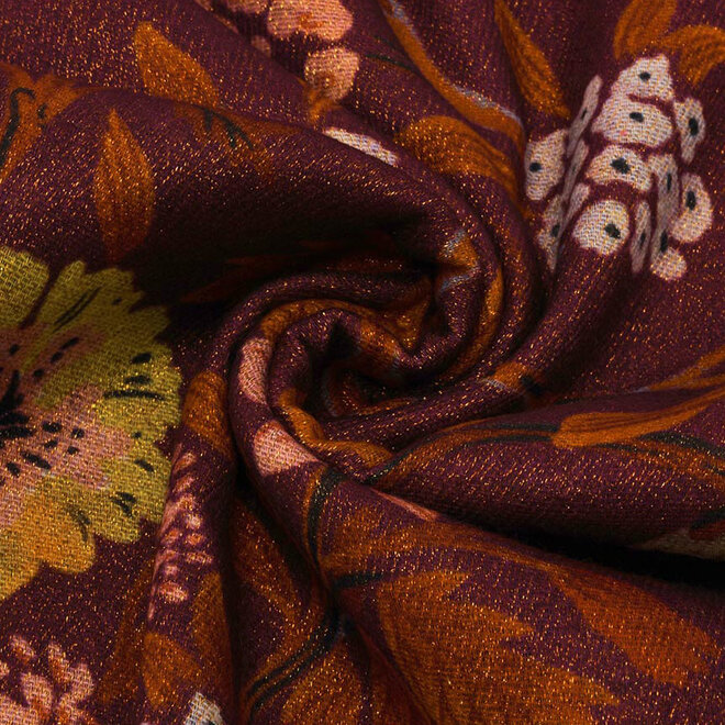 Scarf Forest Foliage Shimmer Barolo
