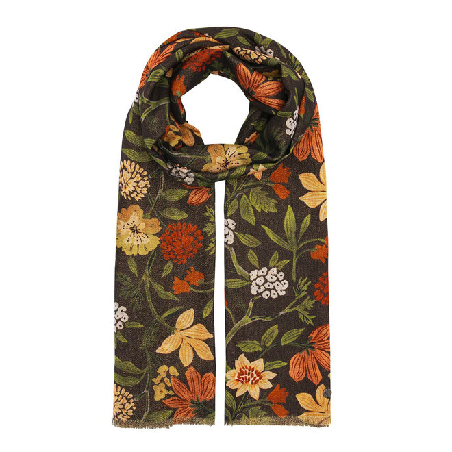 Scarf Forest Foliage Shimmer Caviar