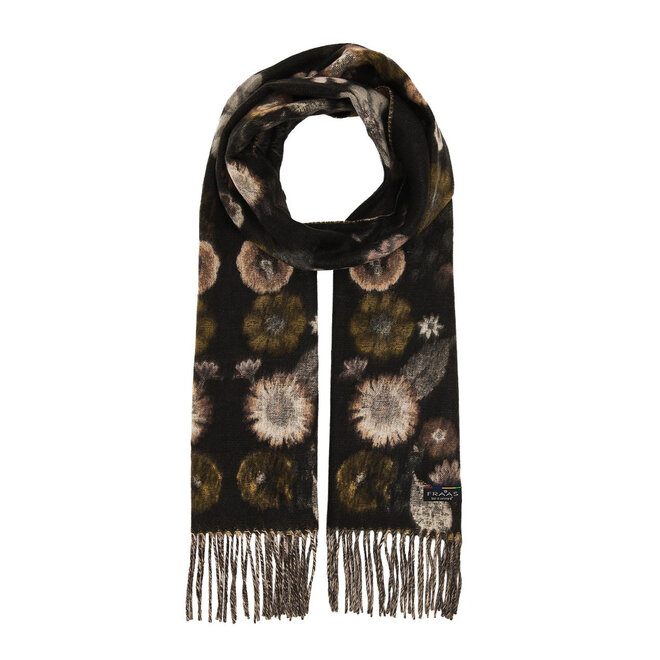 Scarf Pressed Floral Caviar