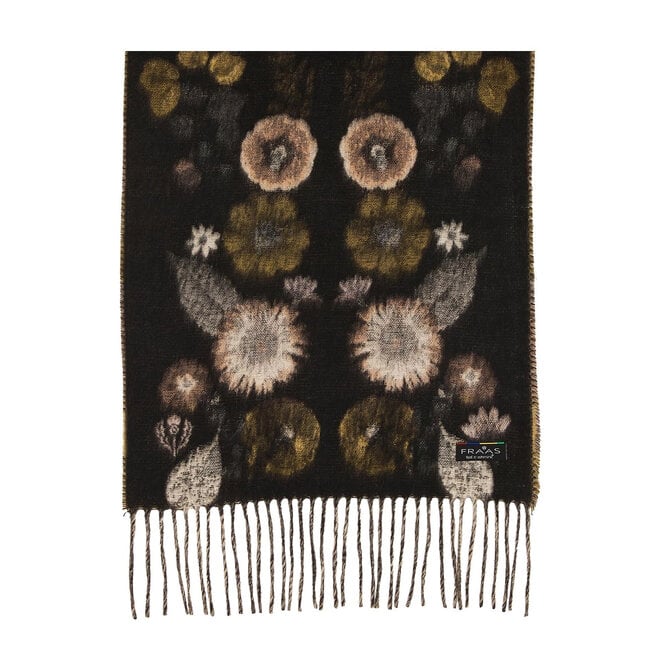Scarf Pressed Floral Caviar