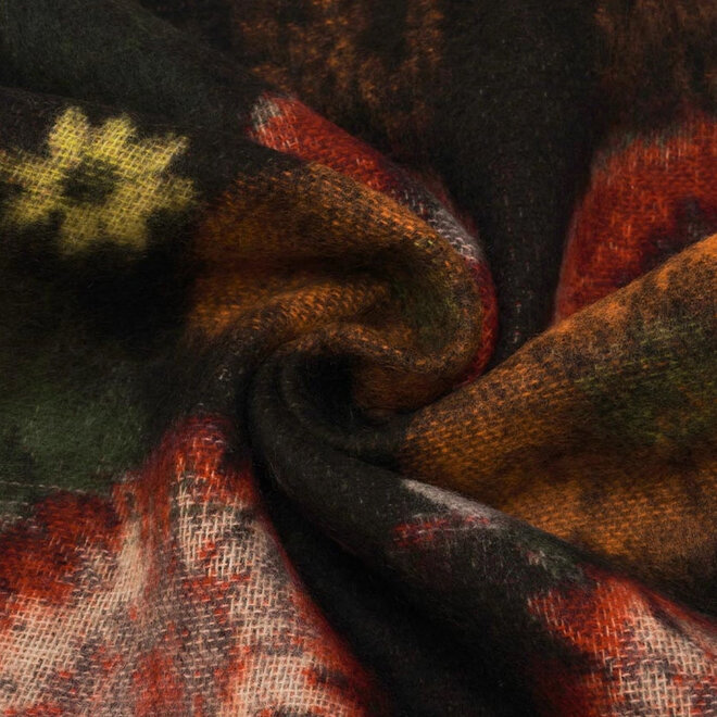 Scarf Pressed Floral True Red