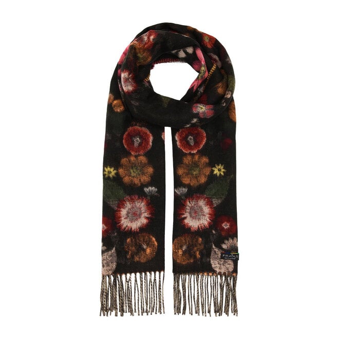 Scarf Pressed Floral True Red