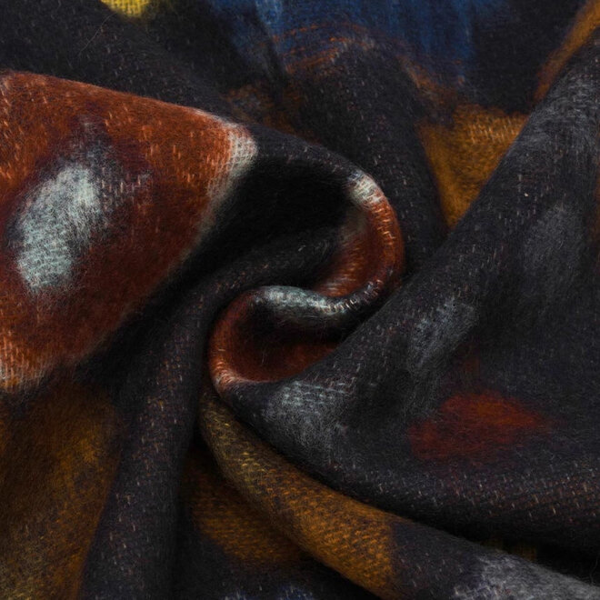 Scarf Pressed Floral Dark Navy