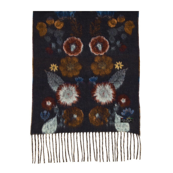 Scarf Pressed Floral Dark Navy