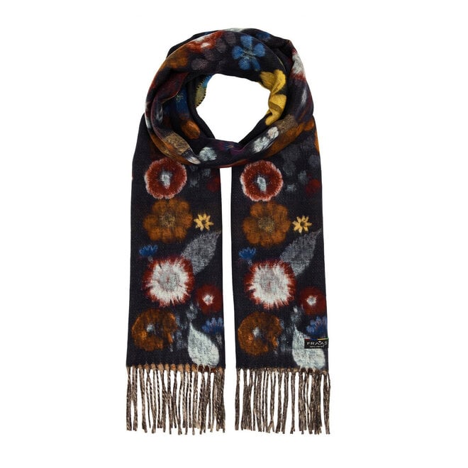 Scarf Pressed Floral Dark Navy